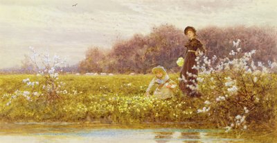 Picking Primroses by Thomas James Lloyd